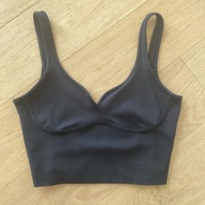 Joah brown black contour top m/l